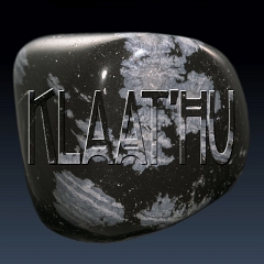 Klaat'hu Logo - snowflake obsidian